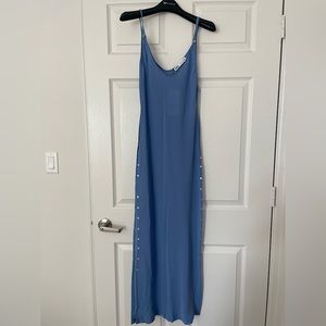 NEW Zara Sheer Maxi Dress with Pearlescent Buttons
